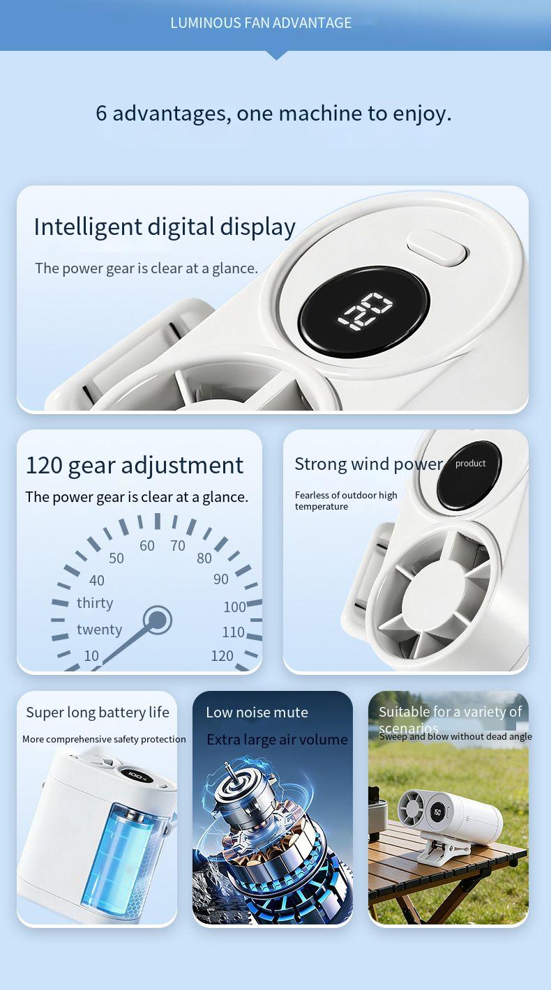 Portable Handheld Fan Desktop Rechargeable Cooling Fan_voghion.com