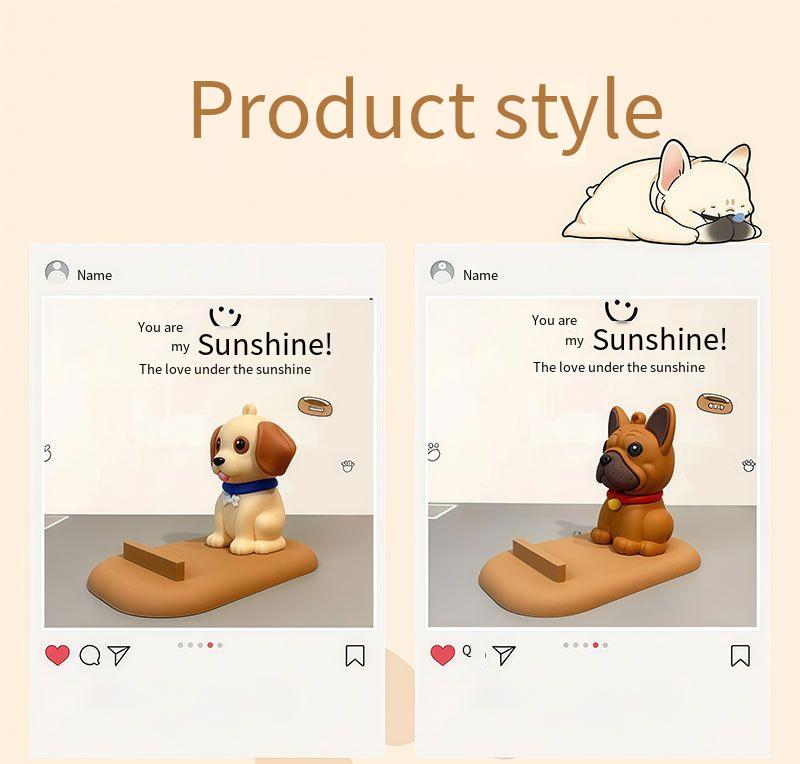 Creative Puppy Phone Stand Desktop Decoration Figurine Ornament_voghion.com