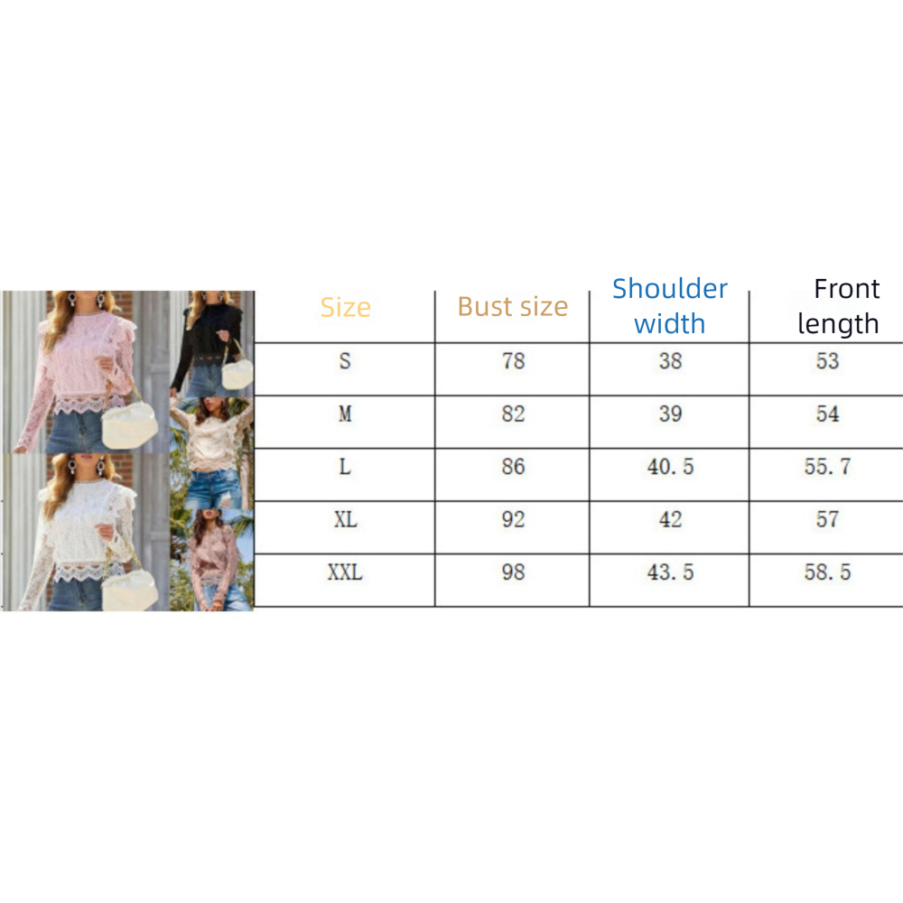 2025 New Solid Color Base Sexy Hollow Long Sleeve Lace Blouse Women's Jacket Top_voghion.com