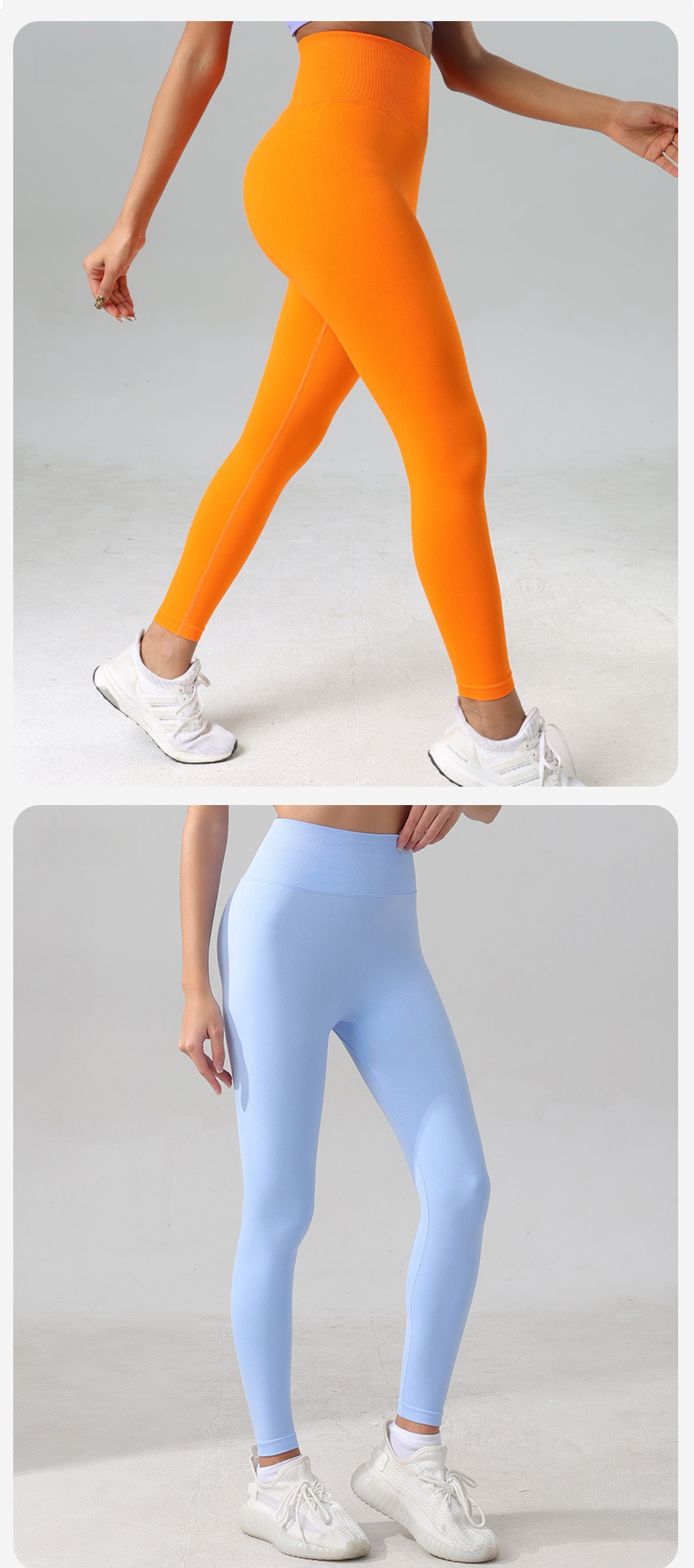 Pantalon de sport taille haute moulant pour le cyclisme, le yoga et le fitness, séchage rapide, couleur pêche, automne et hiver_voghion.com