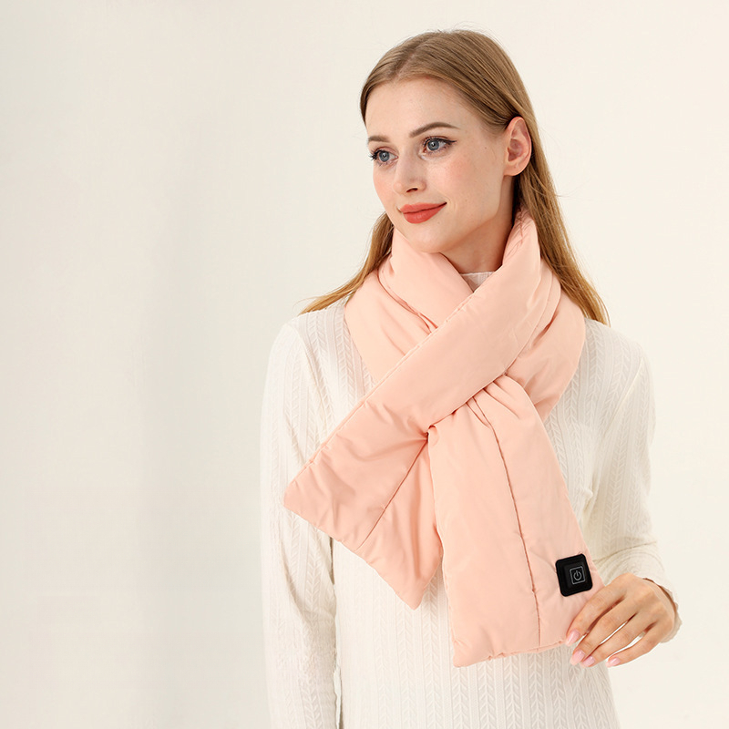 Écharpe longue en duvet épaisse, style coréen, chaude et élégante, pour femme, couleur unie._voghion.com