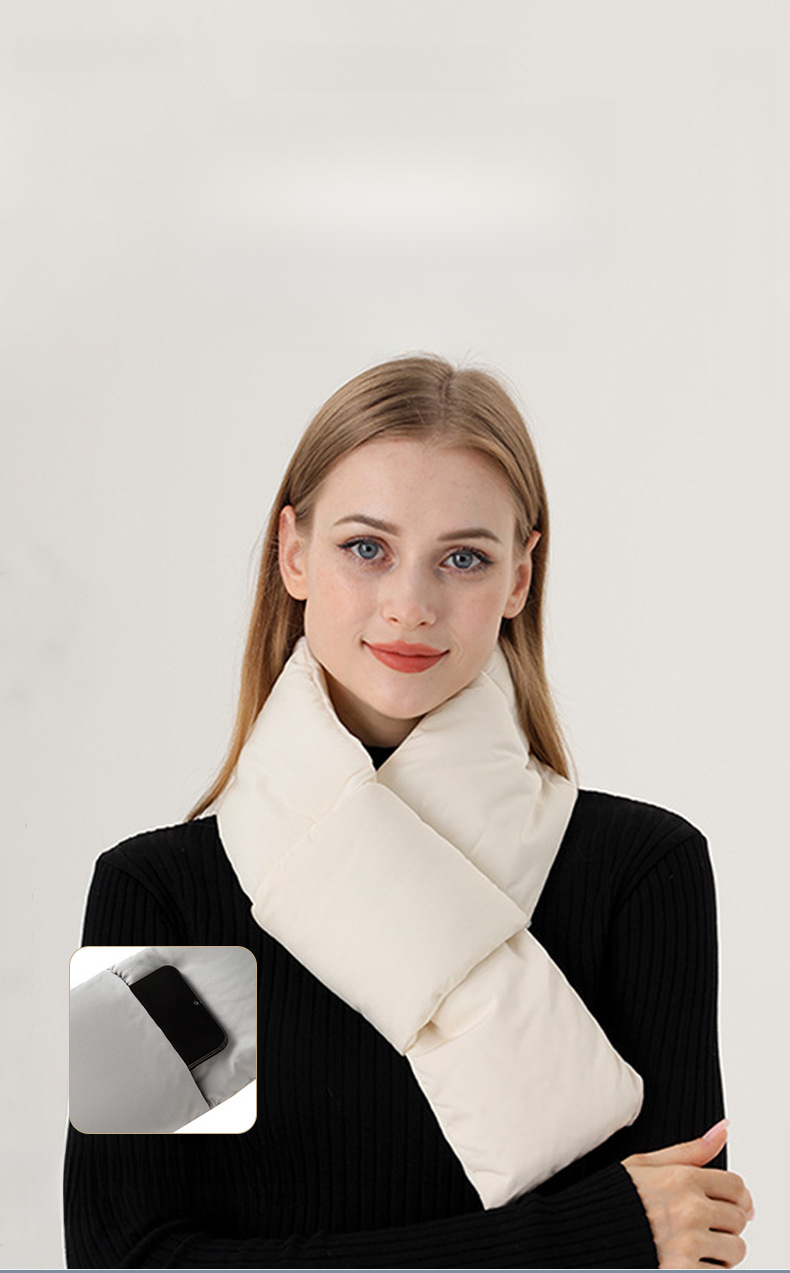 Koreanischer Stil: Warmer, hochwertiger, dicker Daunenschal für Damen – ideal für den Winter._voghion.com