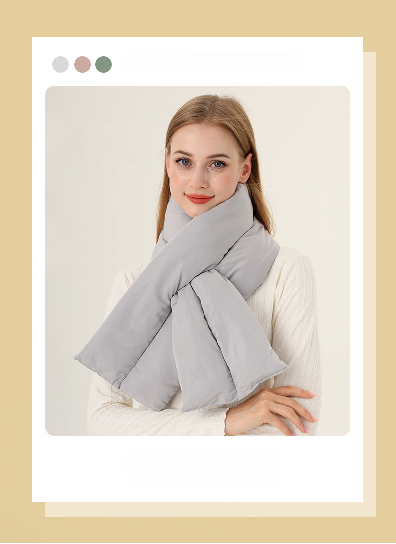 Koreanischer Stil: Warmer, hochwertiger, dicker Daunenschal für Damen – ideal für den Winter._voghion.com