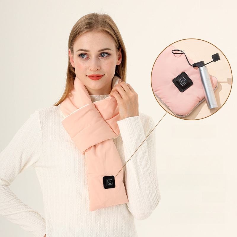 Écharpe longue en duvet épaisse, style coréen, chaude et élégante, pour femme, couleur unie._voghion.com