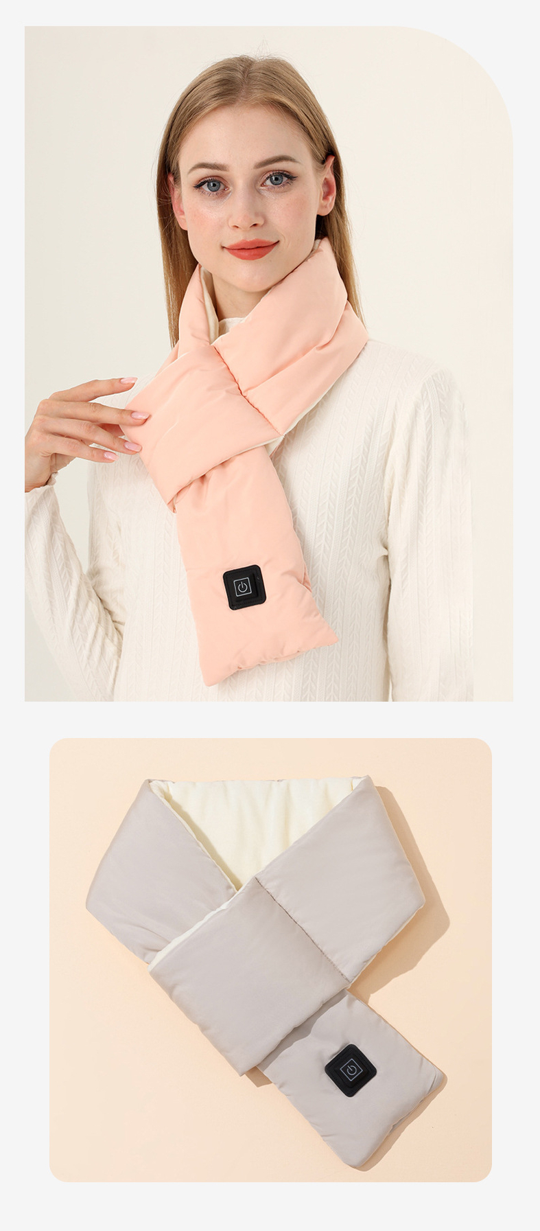 Koreanischer Stil: Warmer, hochwertiger, dicker Daunenschal für Damen – ideal für den Winter._voghion.com