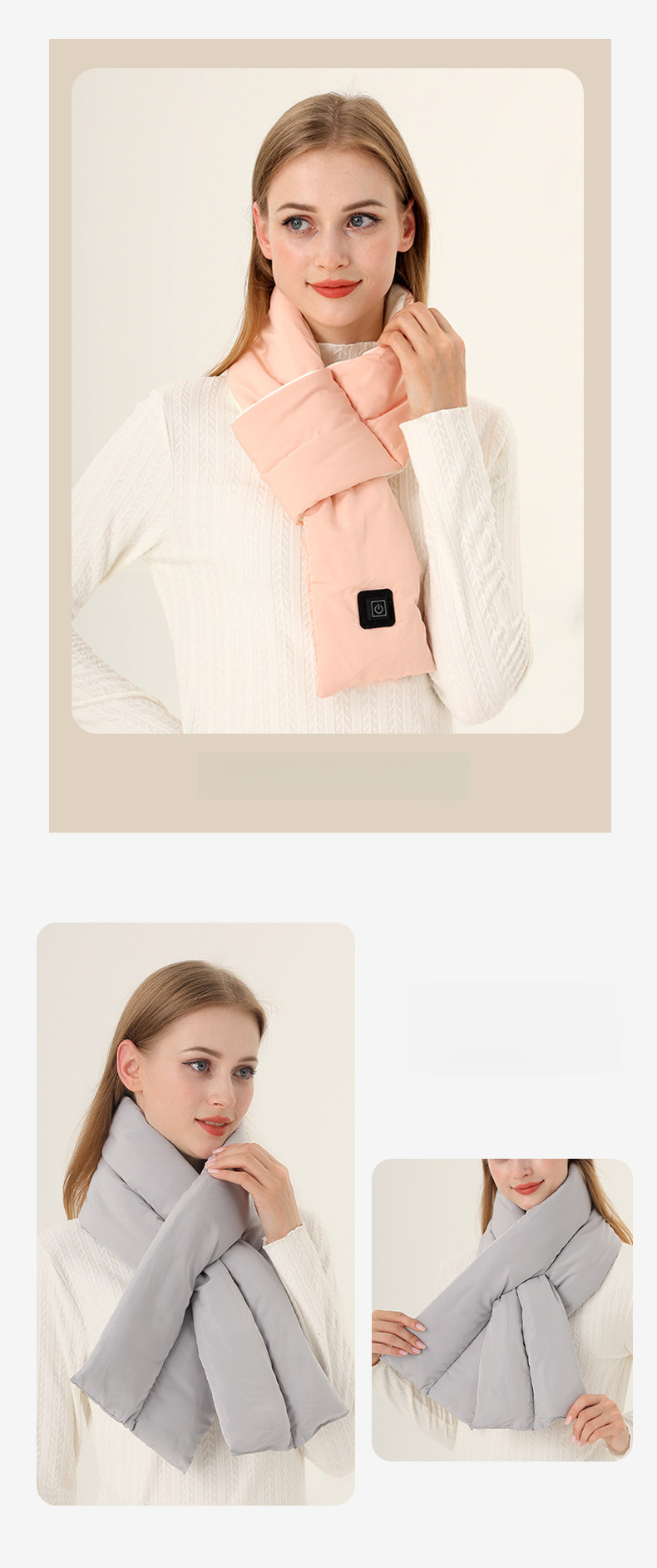 Koreanischer Stil: Warmer, hochwertiger, dicker Daunenschal für Damen – ideal für den Winter._voghion.com