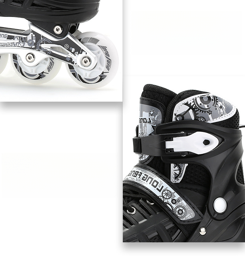 Pattini in linea per adulti e bambini, set completo per principianti, pattini a rotelle unisex professionali per studenti universitari_voghion.com