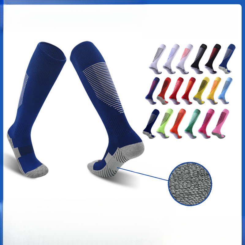 Autumn Winter Adult High Football Non-Slip Towel Bottom Sports Children Men Over Knee Long Tube Socks_voghion.com