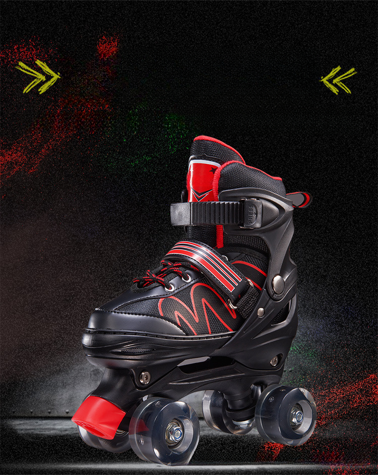 Pattini da ghiaccio in linea per adulti, pattini a rotelle lampeggianti a doppia fila per bambini, per principianti, uomini e donne_voghion.com