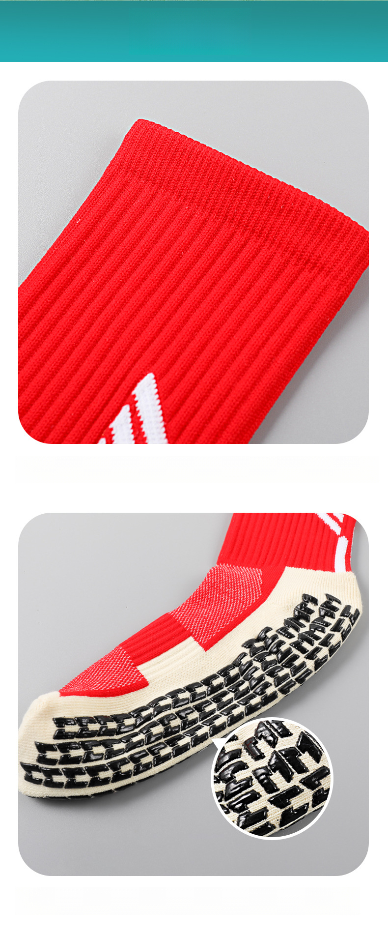 Calzini sportivi assorbenti del sudore con suola in asciugamano antiscivolo a metà polpaccio per allenamento di calcio professionale autunno inverno_voghion.com