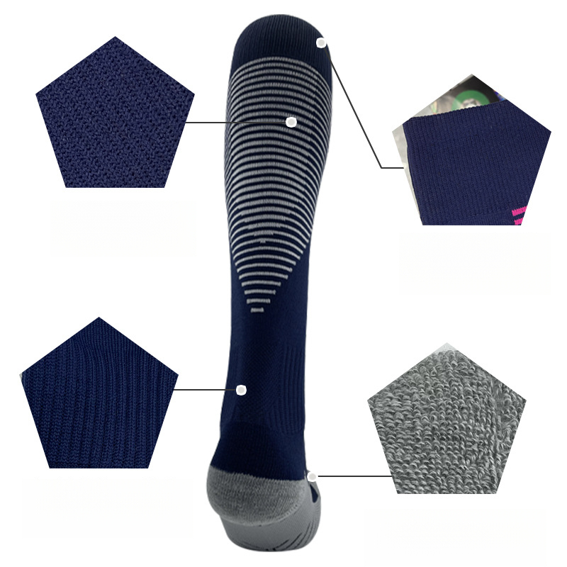 Autumn Winter Adult High Football Non-Slip Towel Bottom Sports Children Men Over Knee Long Tube Socks_voghion.com