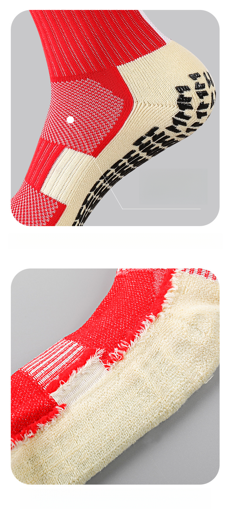 Calzini sportivi assorbenti del sudore con suola in asciugamano antiscivolo a metà polpaccio per allenamento di calcio professionale autunno inverno_voghion.com