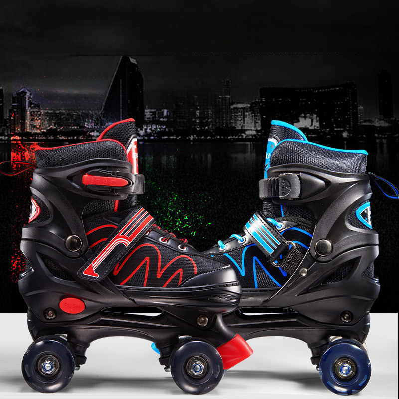 Pattini da ghiaccio in linea per adulti, pattini a rotelle lampeggianti a doppia fila per bambini, per principianti, uomini e donne_voghion.com