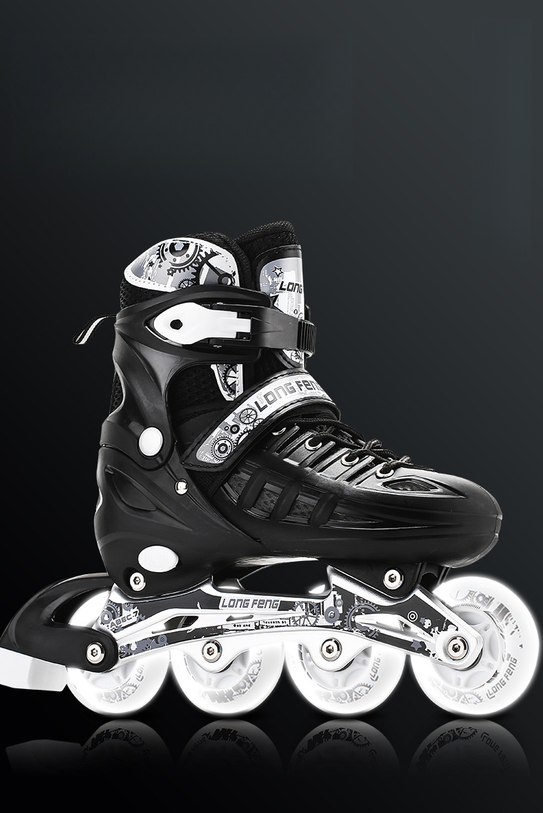 Pattini in linea per adulti e bambini, set completo per principianti, pattini a rotelle unisex professionali per studenti universitari_voghion.com