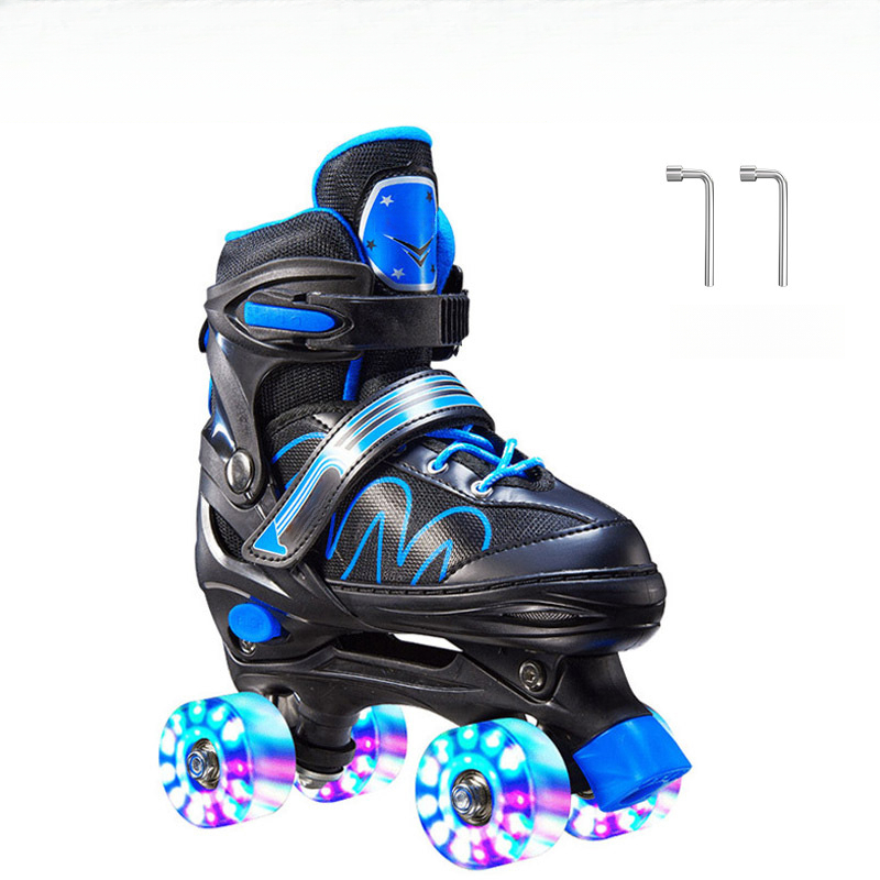 Pattini da ghiaccio in linea per adulti, pattini a rotelle lampeggianti a doppia fila per bambini, per principianti, uomini e donne_voghion.com