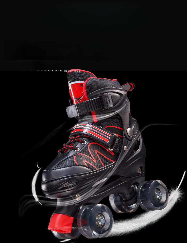 Pattini da ghiaccio in linea per adulti, pattini a rotelle lampeggianti a doppia fila per bambini, per principianti, uomini e donne_voghion.com