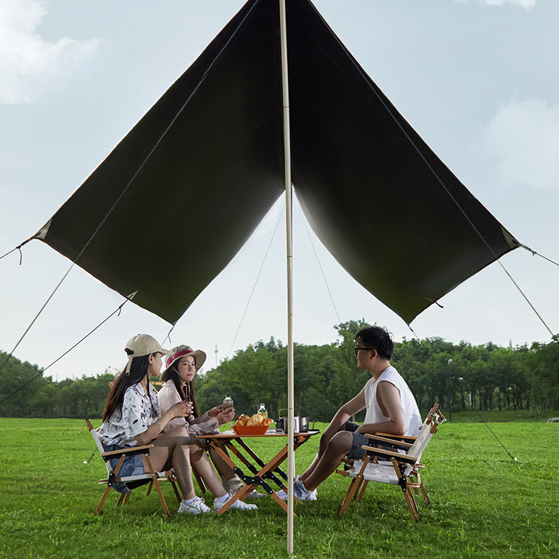 Tenda da campeggio per esterni, 3-4 persone, per picnic, con rivestimento nero, antipioggia, quadrata, ispessita_voghion.com