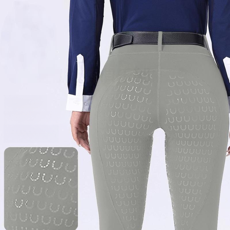 Women's Riding Full Silicone Non-Slip Wear-Resistant Double Side Pockets Tight High Waist Tummy Control Breathable_voghion.com