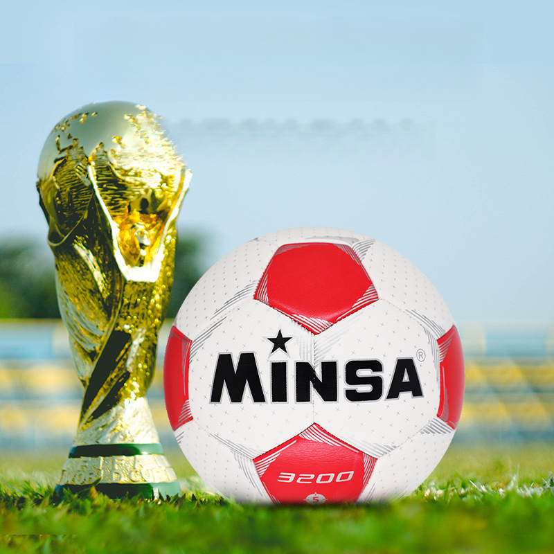 Pallone da calcio da allenamento per bambini, 4 studenti, 3, in gomma PVC cucita a macchina, taglia 5_voghion.com