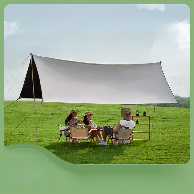 Camping Tent Outdoor 3-4 Person Park Picnic Sunshade Black Coating Sunproof Rainproof Square Thickened Canopy_voghion.com