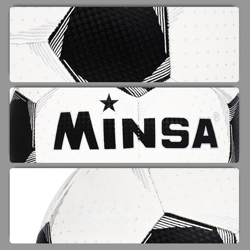 Pallone da calcio da allenamento per bambini, 4 studenti, 3, in gomma PVC cucita a macchina, taglia 5_voghion.com