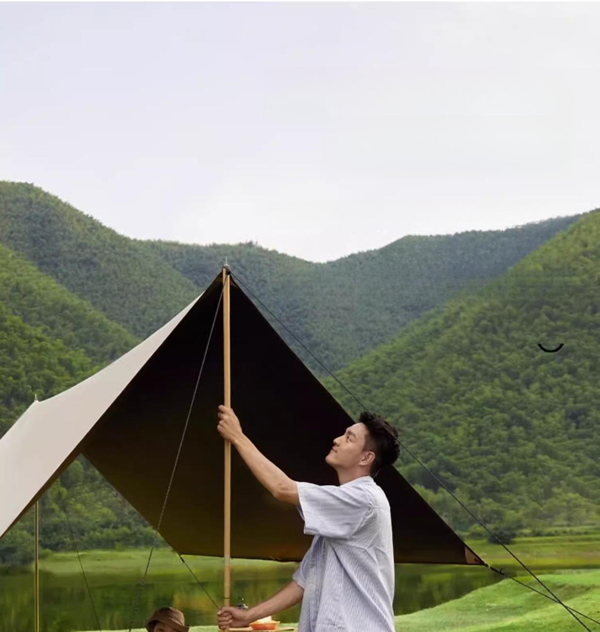 Tenda da campeggio per esterni, 3-4 persone, per picnic, con rivestimento nero, antipioggia, quadrata, ispessita_voghion.com