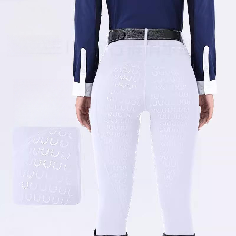 Women's Riding Full Silicone Non-Slip Wear-Resistant Double Side Pockets Tight High Waist Tummy Control Breathable_voghion.com