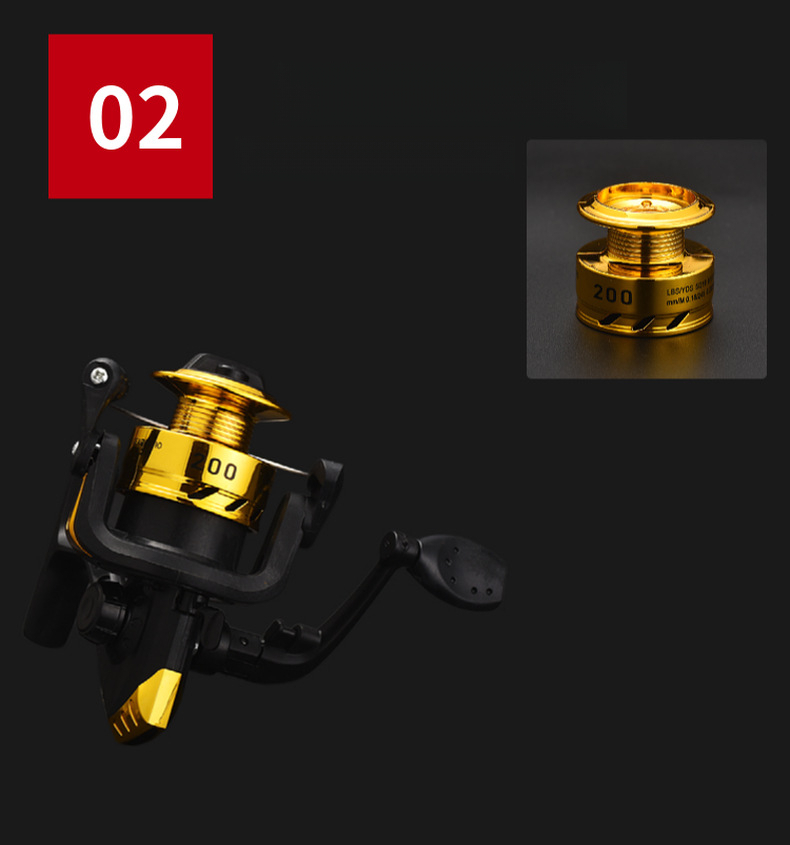 Tipo 200 con lenza, mulinello da spinning, attrezzatura, canna da pesca con esche artificiali, mulinello da pesca_voghion.com