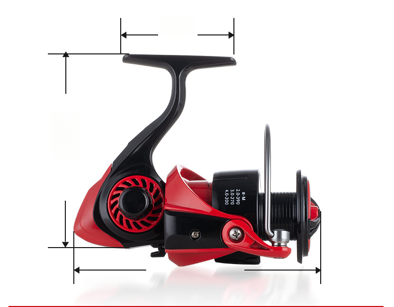 Moulinet de pêche Leyu King Ao Shark AS Metal Spinning Noir Rouge FD Longue Course Ligne Anchor Fish_voghion.com