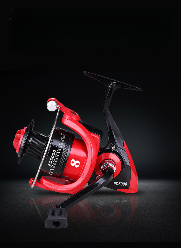 Moulinet de pêche Leyu King Ao Shark AS Metal Spinning Noir Rouge FD Longue Course Ligne Anchor Fish_voghion.com