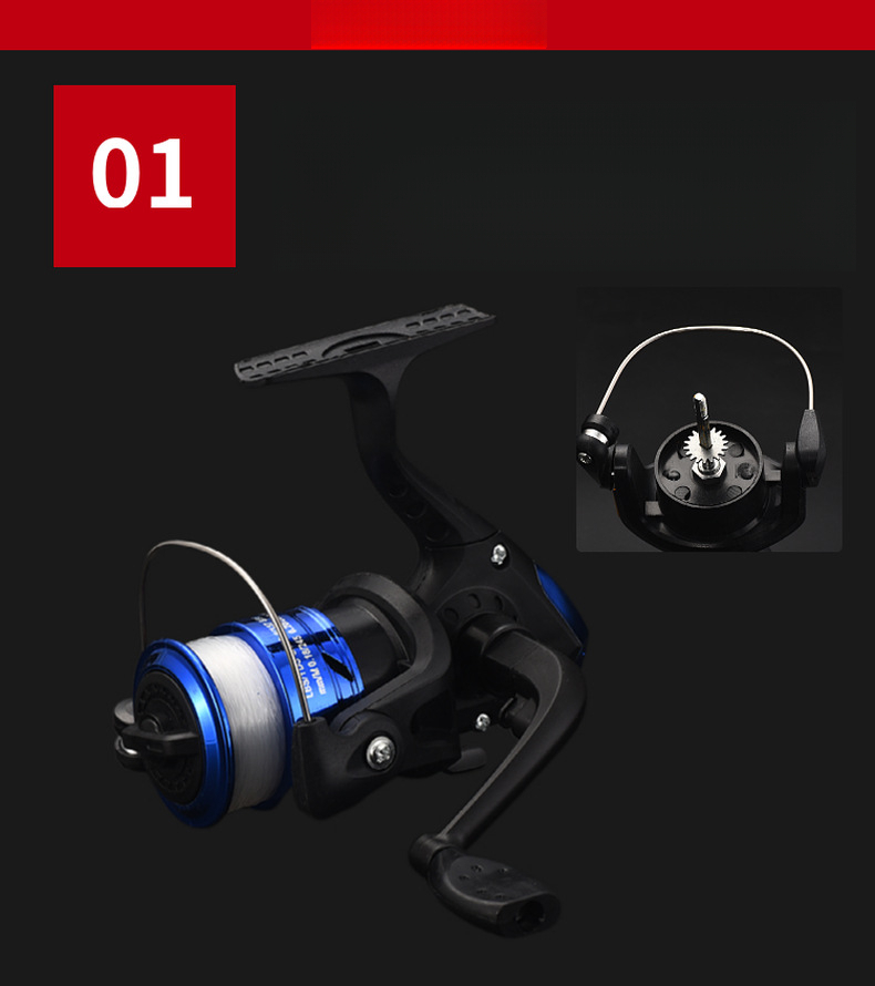 Tipo 200 con lenza, mulinello da spinning, attrezzatura, canna da pesca con esche artificiali, mulinello da pesca_voghion.com