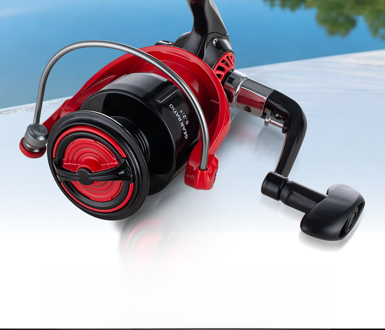 Moulinet de pêche Leyu King Ao Shark AS Metal Spinning Noir Rouge FD Longue Course Ligne Anchor Fish_voghion.com