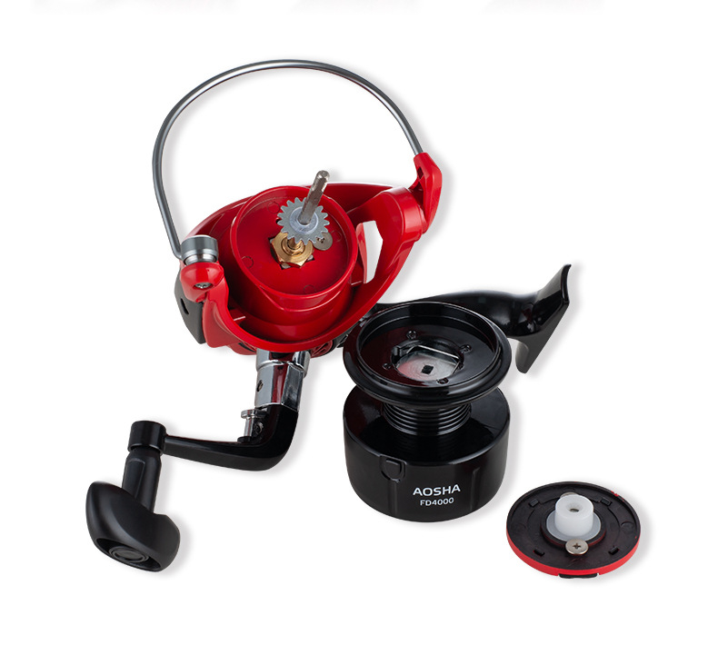 Moulinet de pêche Leyu King Ao Shark AS Metal Spinning Noir Rouge FD Longue Course Ligne Anchor Fish_voghion.com