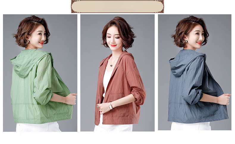 Neuer kurzer Mantel im Mom-Style, vielseitiges Top in Übergröße, langärmlige Sonnenschutzjacke für Damen (Modell 2025)_voghion.com