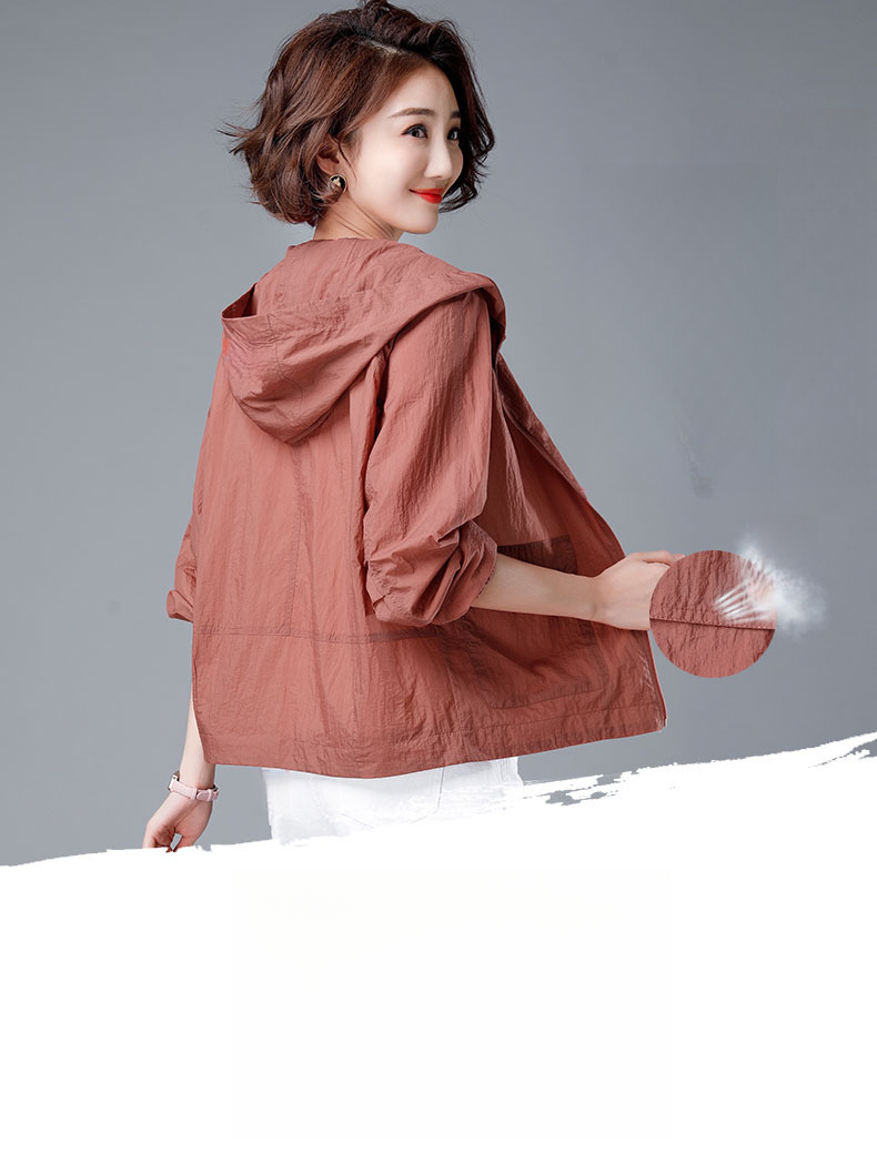 Neuer kurzer Mantel im Mom-Style, vielseitiges Top in Übergröße, langärmlige Sonnenschutzjacke für Damen (Modell 2025)_voghion.com