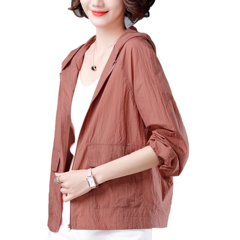 Neuer kurzer Mantel im Mom-Style, vielseitiges Top in Übergröße, langärmlige Sonnenschutzjacke für Damen (Modell 2025)_voghion.com