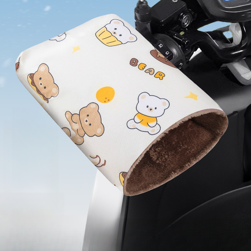 Electric Vehicle Winter Battery Motorcycle Waterproof Windproof Handlebar Covers Thickened Warm Gloves_voghion.com