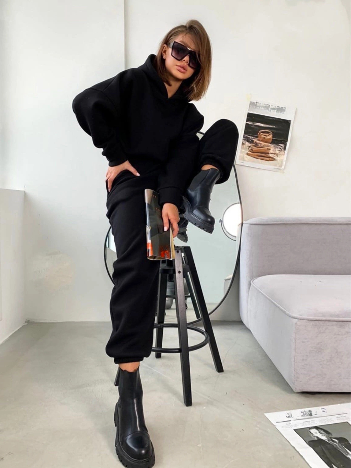 Zweiteiliges Kapuzensweatshirt-Set für Damen, Herbst/Winter 2025_voghion.com