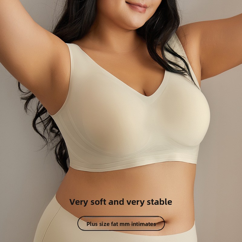 Cross-border Plus-size Seamless Large-size Women's Bra, Minimizes Large Busts, Prevents Sagging, Comfortable, Wireless,_voghion.com
