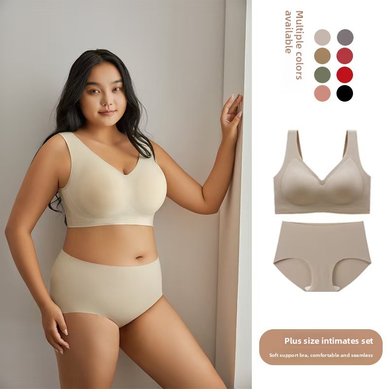Cross-border Plus-size Seamless Large-size Women's Bra, Minimizes Large Busts, Prevents Sagging, Comfortable, Wireless,_voghion.com