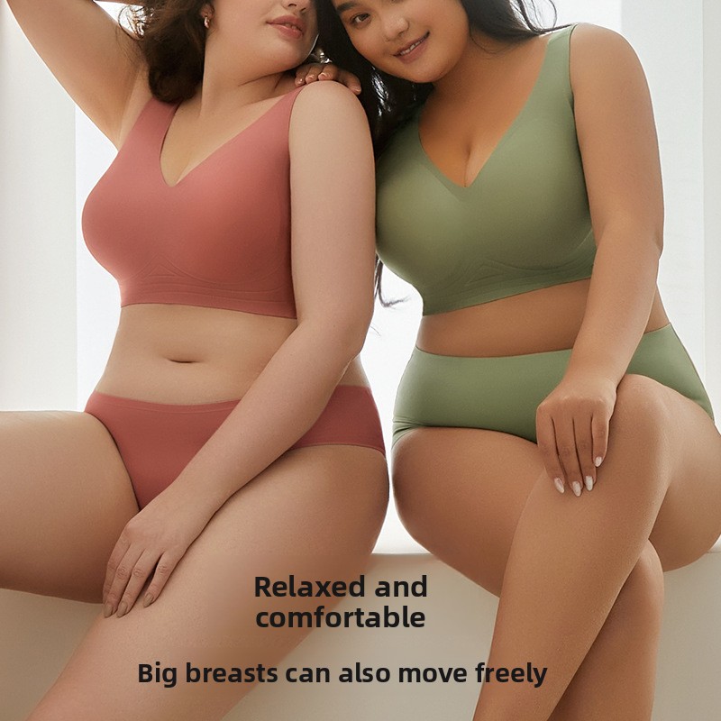 Cross-border Plus-size Seamless Large-size Women's Bra, Minimizes Large Busts, Prevents Sagging, Comfortable, Wireless,_voghion.com