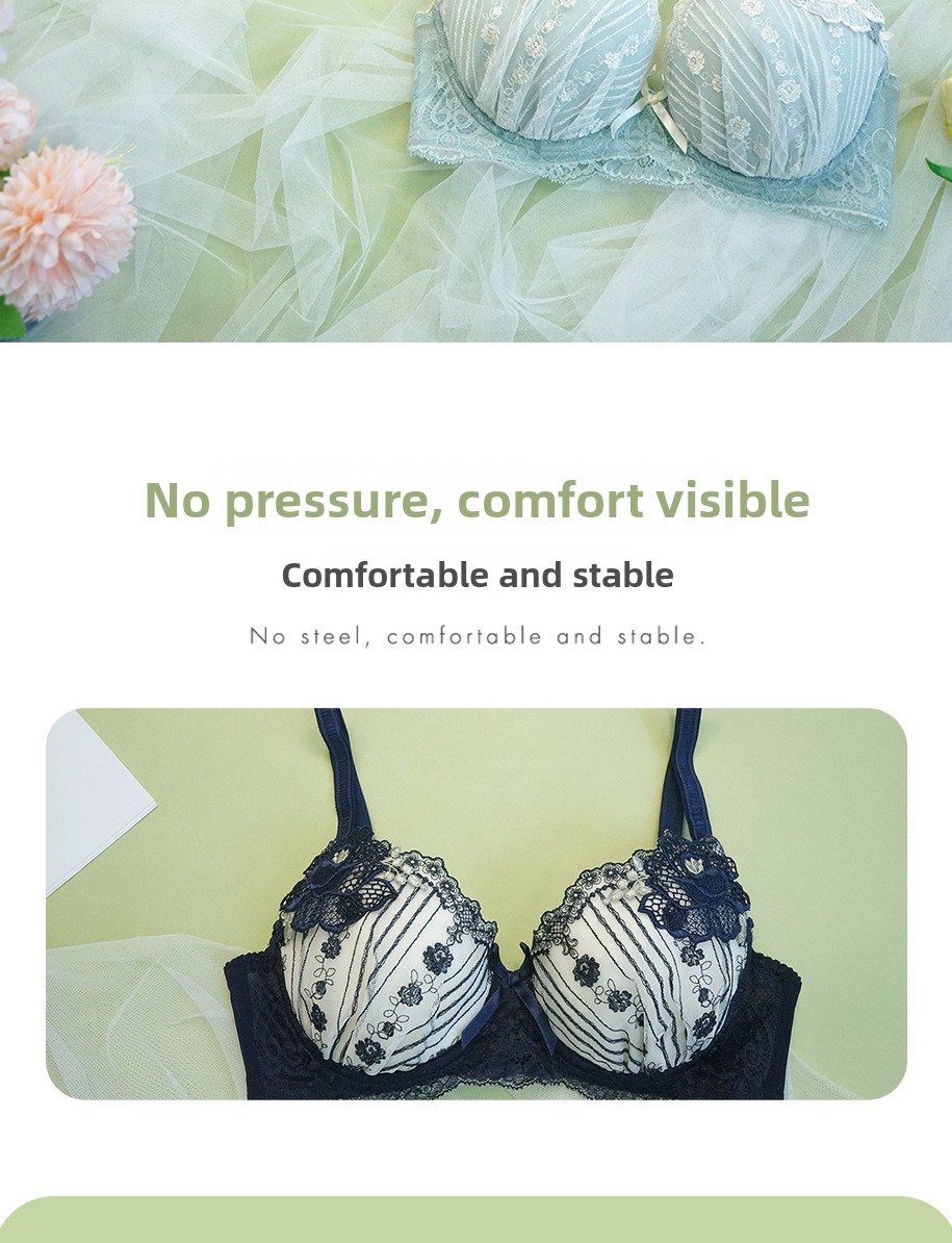 Comfortable Push-up Bra And Brief Set For Large Busts, Breathable_voghion.com