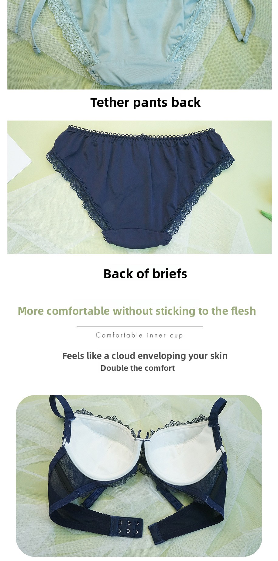 Comfortable Push-up Bra And Brief Set For Large Busts, Breathable_voghion.com