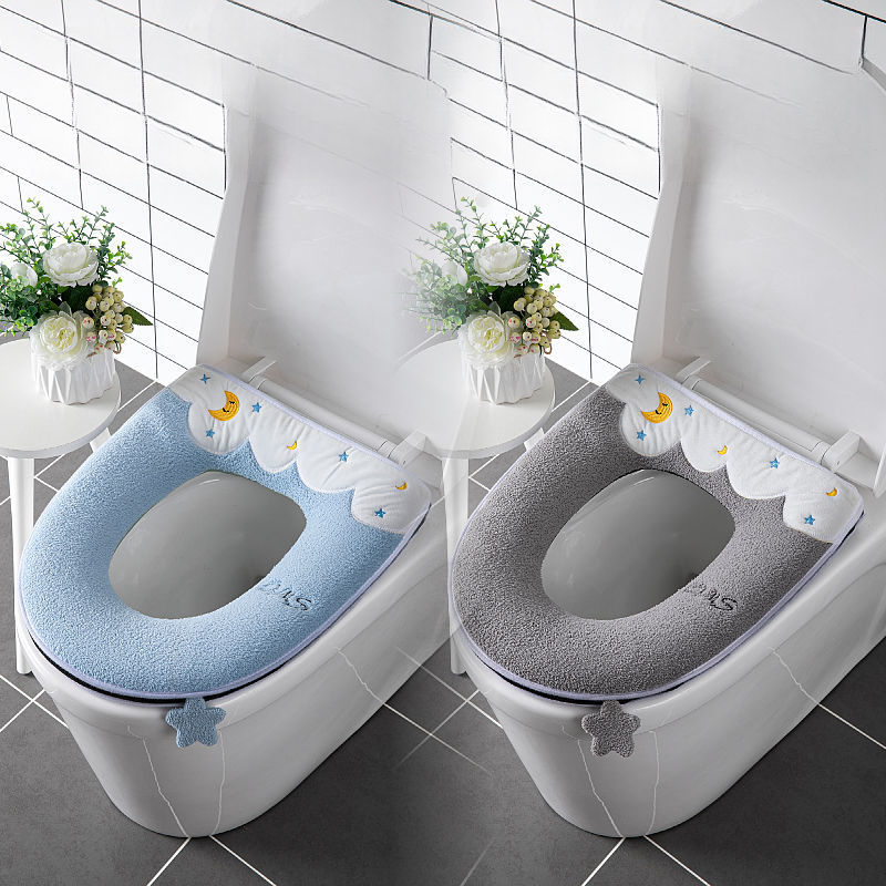 Zweierpack Kissen Sitzbezug Verdickter Cartoon Reißverschluss Toilettenring Herbst Winter Universal Wasserdicht Waschbar_voghion.com