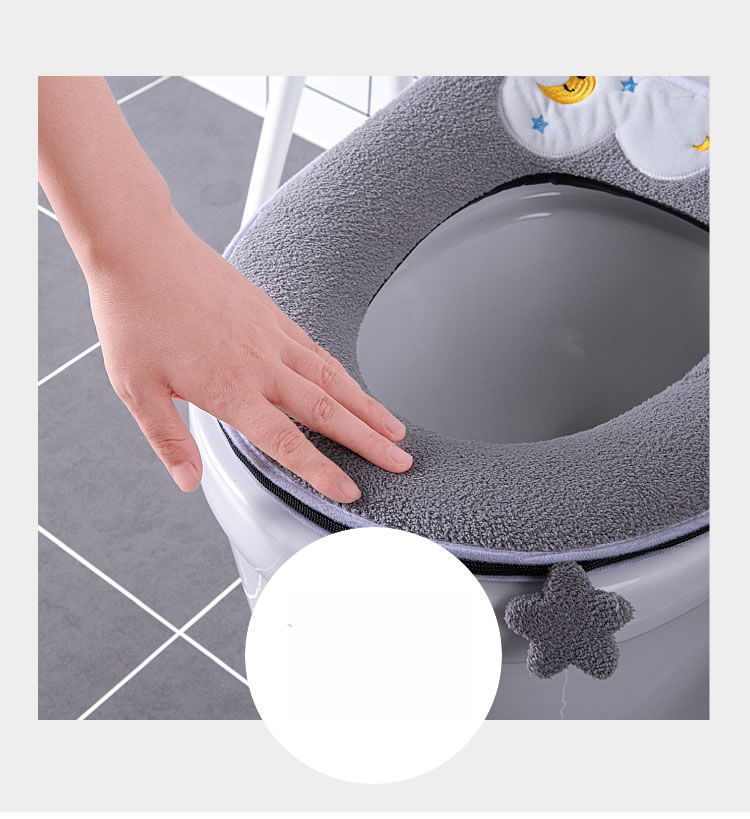 Zweierpack Kissen Sitzbezug Verdickter Cartoon Reißverschluss Toilettenring Herbst Winter Universal Wasserdicht Waschbar_voghion.com