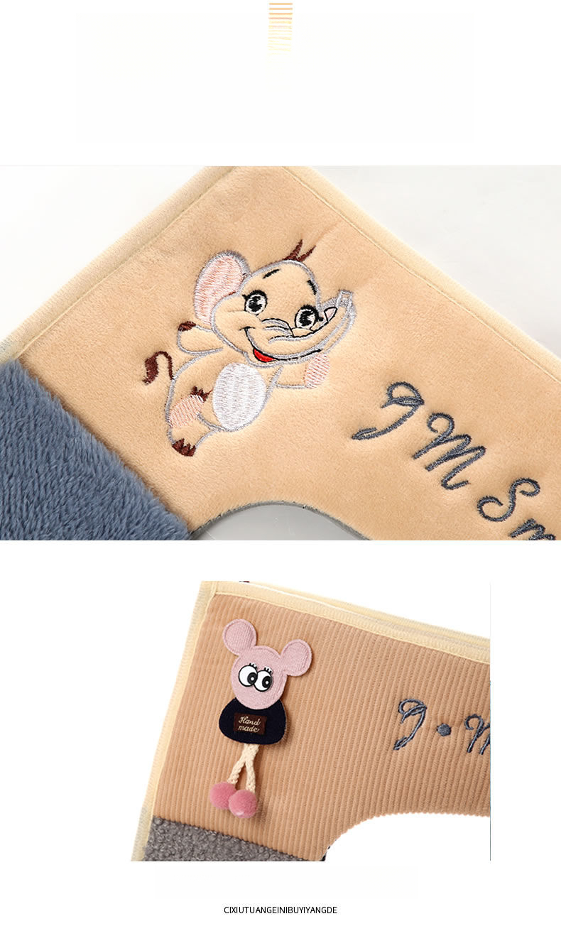 Zweierpack Kissen Sitzbezug Verdickter Cartoon Reißverschluss Toilettenring Herbst Winter Universal Wasserdicht Waschbar_voghion.com