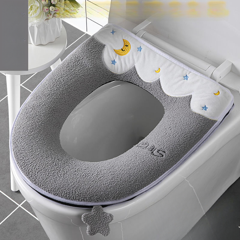 Zweierpack Kissen Sitzbezug Verdickter Cartoon Reißverschluss Toilettenring Herbst Winter Universal Wasserdicht Waschbar_voghion.com