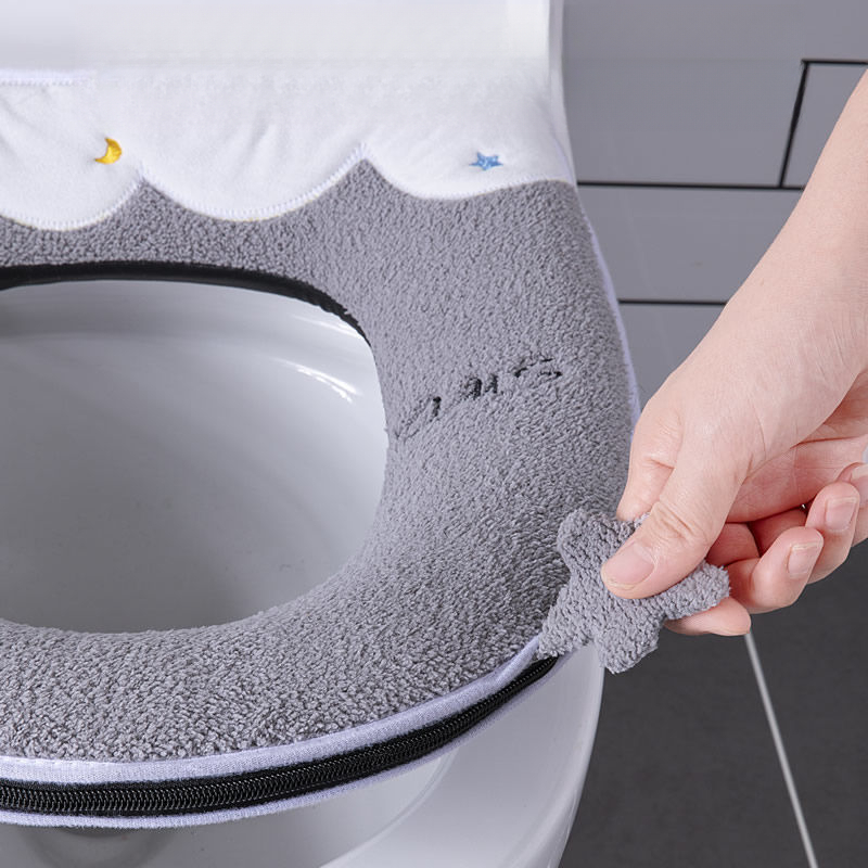 Zweierpack Kissen Sitzbezug Verdickter Cartoon Reißverschluss Toilettenring Herbst Winter Universal Wasserdicht Waschbar_voghion.com