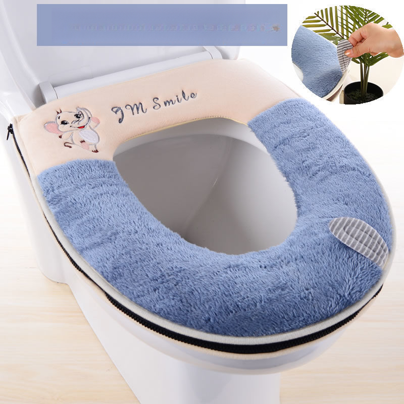 Zweierpack Kissen Sitzbezug Verdickter Cartoon Reißverschluss Toilettenring Herbst Winter Universal Wasserdicht Waschbar_voghion.com
