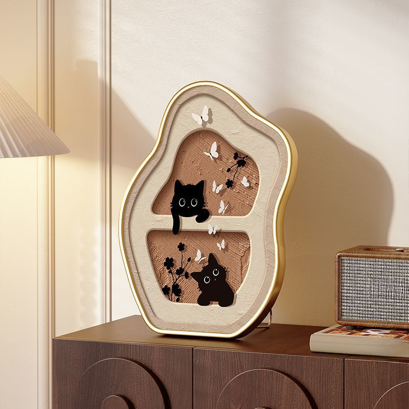 Tischplatte im cremefarbenen Stil, Heilserie, Wohnzimmer, Schlafzimmer, Nachttisch, Wandbehang, Gemälde_voghion.com